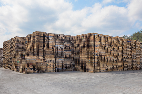 Recycled Pallets Used for Mulching